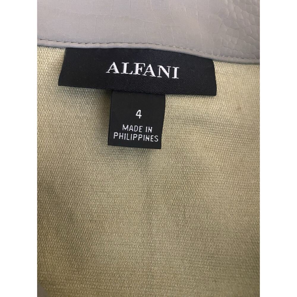 Alfani Belted Dress Faux Leather Womens Size 4 Gray Short Sleeve - Picture 4 of 5